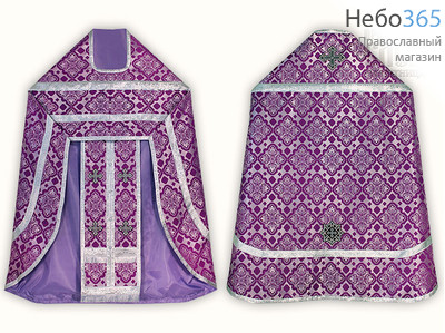  Облачение иерейское, фиолетовое с серебром, 92-150 шелк в ассортименте, фото 1 