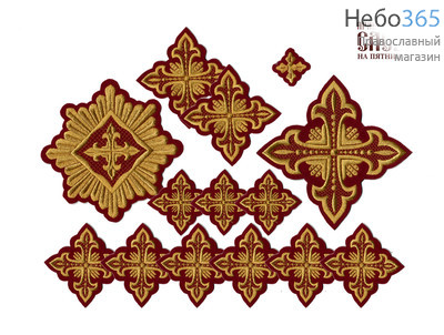  Набор крестов иерейских бордо "Сеточка", фото 1 