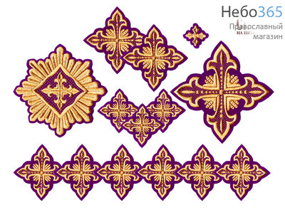  Набор крестов иерейских фиолетовые с золотом "Сеточка", фото 1 