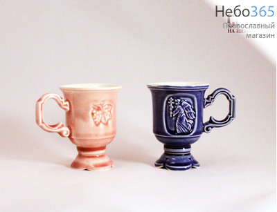  Чашка керамическая для святой воды "С ангелом", с цветной глазурью, фото 1 