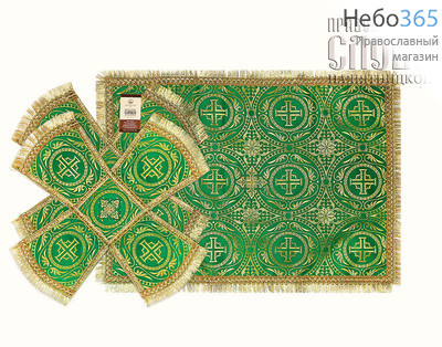  Покровцы зеленые с золотом и воздух, шелк в ассортименте, 12 х12 см, фото 1 