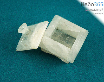  Шкатулка каменная из кварца дымчатого, 5 х 5 х 5,3 см, 150 г, 3720293да, фото 2 