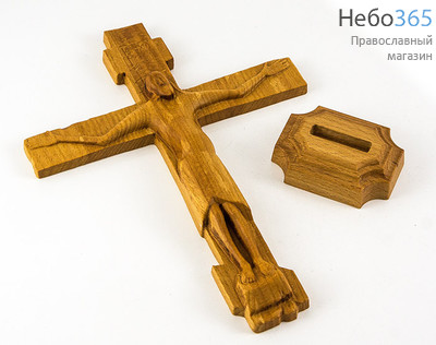  Крест деревянный Годеновский Голгофа, резной, составной, из бука, в подарочной упаковке, высотой 25 см, освящен., фото 1 