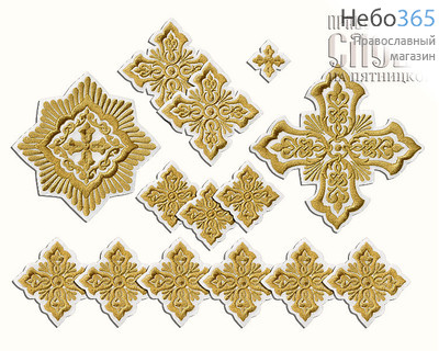 Набор крестов иерейских белые с золотом "Плетенка", фото 1 