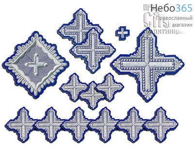  Набор крестов иерейских синие с серебром "Квадрат", фото 1 