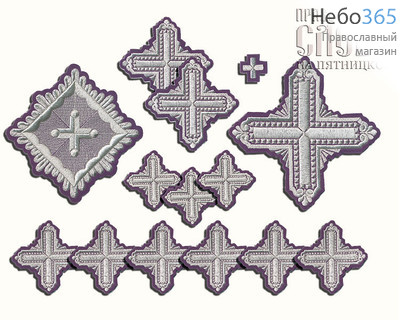  Набор крестов иерейских фиолетовые с серебром "Квадрат", фото 1 