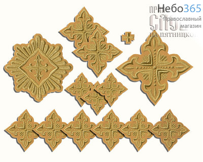  Набор крестов иерейских горчичные "Сеточка", фото 1 