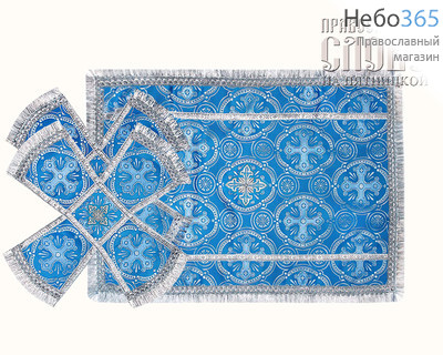  Покровцы голубые с серебром и воздух, парча в ассортименте, 13 х 13 с, фото 1 