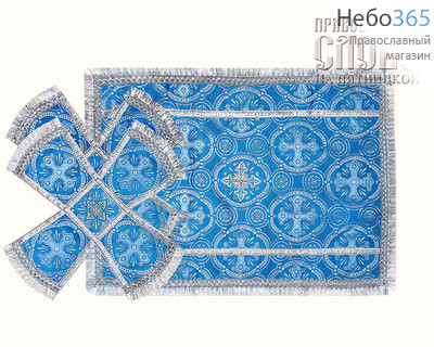  Покровцы голубые с серебром и воздух, шелк в ассортименте, 12 х 12 с, фото 1 