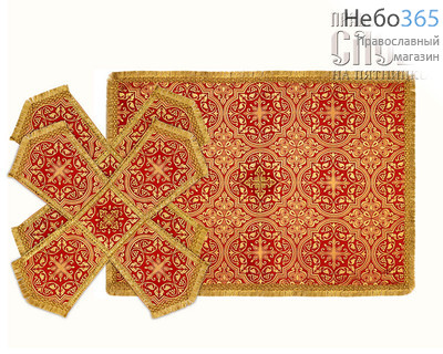  Покровцы красные с золотом и воздух, парча в ассортименте, 14 х14 см, фото 1 