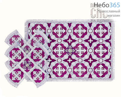  Покровцы фиолетовые с серебром и воздух, шелк в ассортименте, 12 х 12 см, фото 1 