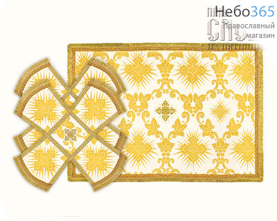  Покровцы белые с золотом и воздух, парча "Царь-град", 14 х14 см (В6/28/37), фото 1 