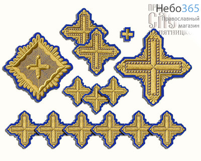  Набор крестов иерейских синие с золотом "Квадрат", фото 1 