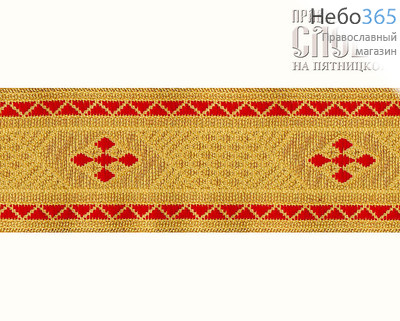  Галун Крест№1 красный с золотом, 33 мм, греческий, фото 1 