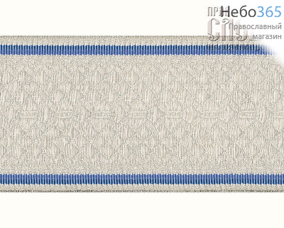  Галун Сетка двусторонняя, серебро с голубым, 80 мм, гречески, фото 1 