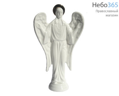  Ангел, фигура керамическая с золотым нимбом, малый, высотой 14,5 см., фото 1 