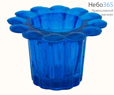  Лампада настольная стеклянная Ромашка, из окрашенного стекла, в ассортименте цвет: синий, фото 1 