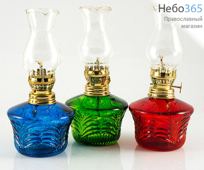  Лампа масляная стеклянная, Амфора, для парафинового масла, разных цветов 20626R, 20626B, 20626G, фото 1 