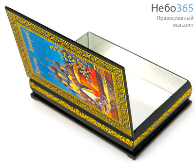  Шкатулка лаковая пасхальная, с литографией, в золотой или серебряной рамке, 16 х 11 см, в ассортименте, 2-145, ЦБ-9., фото 1 