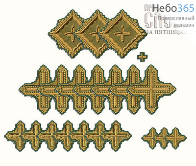  Набор крестов архиерейских зеленые "Квадрат", фото 1 