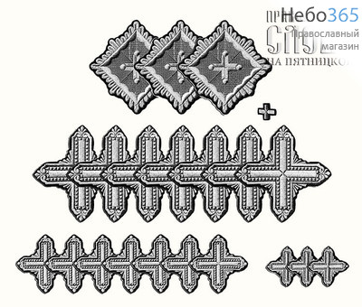  Набор крестов архиерейских черные с серебром "Квадрат", фото 1 