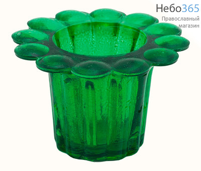  Лампада настольная стеклянная Ромашка, из окрашенного стекла, в ассортименте цвет: зелёный, фото 1 