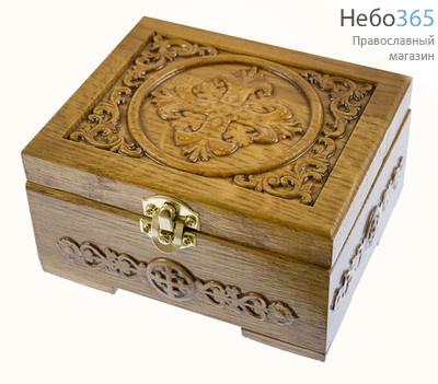  Мощевик - ковчег деревянный на 1 частицу , с ковчегом для иконы на крышке, из дуба 7 х 9 х 11см., фото 1 