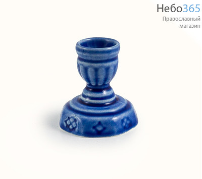  Подсвечник керамический Фонарикновый, с цветной глазурью цвет: синий, фото 1 