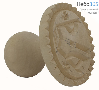  Печать для просфор "Богородичная", диаметр 65-75 мм , деревянная, липа, с каймой, фото 1 