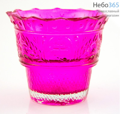  Лампада настольная стеклянная Ника , из окрашенного стекла, разных цветов, в ассортименте, высотой 7 см цвет: розовый, фото 1 