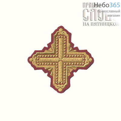  Крест  бордо с золотом наградной "Квадрат" 10 х10 см, фото 1 