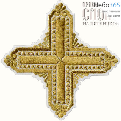  Крест  белый с золотом престольный "Квадрат" 18,5  х 18,5 см, фото 1 
