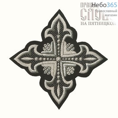  Крест  черный с серебром стихарный "Сеточка" 16 х 16 см, фото 1 