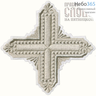  Крест  белый с серебром престольный "Квадрат"  18,5 х 18,5 см, фото 1 