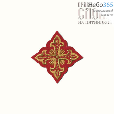  Крест  красный с золотом на епитрахиль "Сеточка" 8 х 8 см, фото 1 