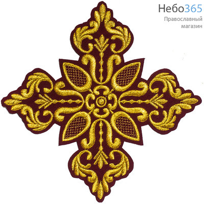  Крест  бордо с золотом престольный "Греческий" 25 х 25 см, фото 1 