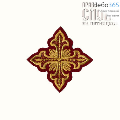  Крест  бордо с золотом наградной "Сеточка" 10 х 10 см, фото 1 