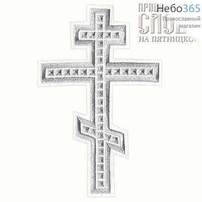  Крест  белый с серебром "Голгофа" 18,5 см, фото 1 