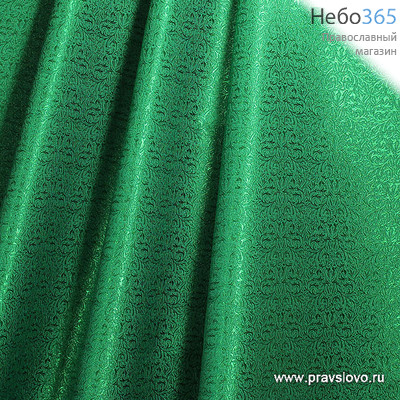  Парча зеленая Жаккардовая, ширина 150 с, фото 1 