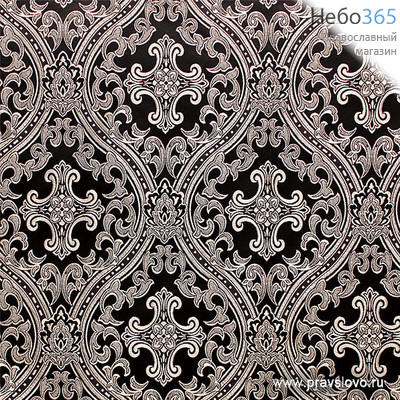  Парча,  греческая черная с серебром Русский Афон, ширина 150 см, фото 1 