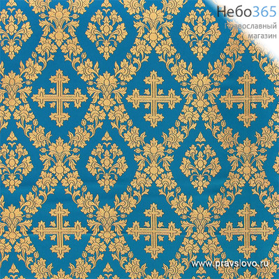  Парча голубая с золотом Почаевская, ширина 150 см, фото 1 