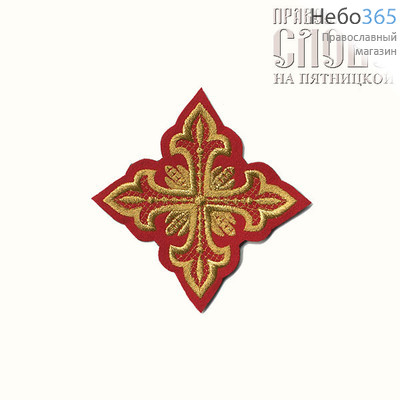  Крест  красный с золотом наградной "Сеточка" 10 х 10 см, фото 1 