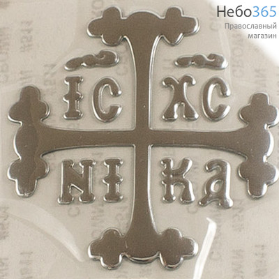  Наклейка Крест НИКА для автомобиля, объемный, золотого или серебряного цвета , 19533., фото 1 
