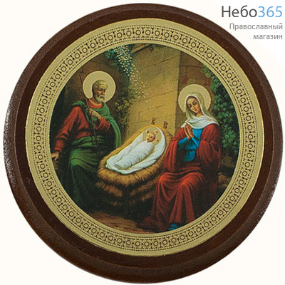  Рождество Христово. Икона на дереве D-6 см, круглая (х43329) (Мис), фото 1 