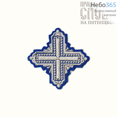  Крест  синий с серебром наградной "Квадрат" 10 х 10 см, фото 1 