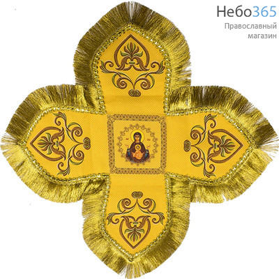  Покровцы желтые и воздух, печать на габардине Свт. Спиридон, 13 х 13 см (Б9, фото 4 