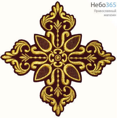  Крест  бордо с золотом престольный "Греческий" 30 х 30 см, фото 1 