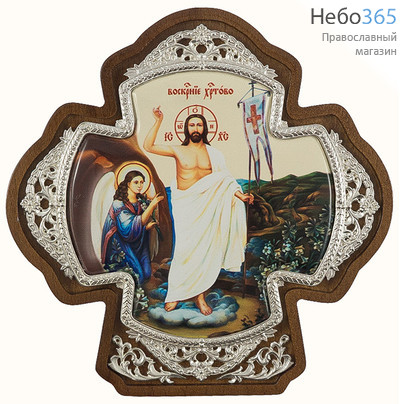  Воскресение Христово. Икона 8,5х8,5 эмаль, латунь, на подставке, фото 1 