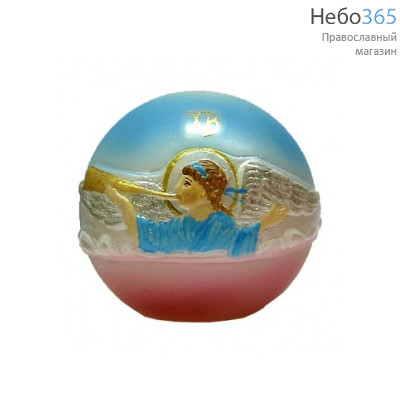  Свеча пасхальная шар большой с налепкой Ангел и деколью, фото 1 