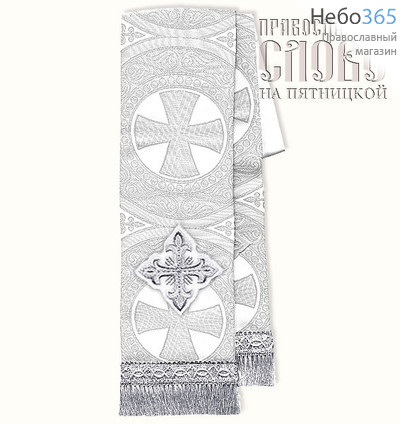  Закладка белая с серебром для Апостола, шелк в ассортименте, фото 1 